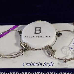 Bella Perlina Silver and Black Charm Bracelet